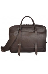 Imitation Hermes Steve 38CM Travel Bag Clemence Leather Brown PY1962zN91