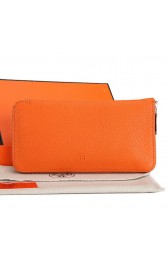 Imitation Hermes Zipper Wallet Original Leather A309 Orange PY2260zB65