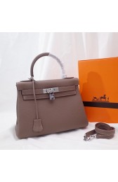 Imitation High Quality Hermes Kelly Shoulder Bag Original TOGO Leather KY3255 gray PY323Bo39