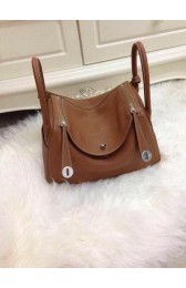 Imitation Top Hermes Lindy 30CM Original Leather Shoulder Bag HLD30 Brown PY1244sZ66