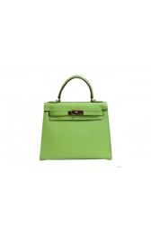 Knockoff Hermes Kelly 32cm Shoulder Bag Green Saffiano Leather K32 Gold PY1805kC27