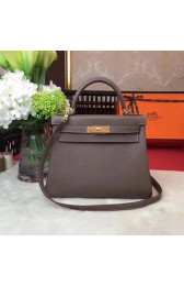 Knockoff Hermes Kelly 32cm Shoulder Bag TOGO Leather KY32 Grey PY887Ez66