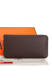 Knockoff Hermes Zipper Wallet Original Saffiano Leather A309 Brown PY2242kD96