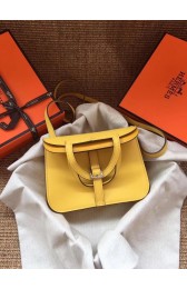 Luxury Hermes Original Halzan mini bag H069523 yellow PY725Xo56