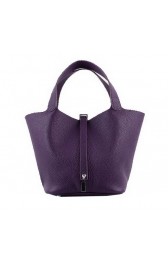 Replica AAAAA Hermes Picotin Lock PM Bags Clemence Leather H8615 Purple PY1409Xr29