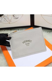 Replica Fashion Hermes Cosmetic Bag H3700 Light Grey PY624af48