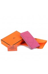 Replica Fashion Hermes Togo Leather Perforated Zippy Wallet 9032 Roseo PY2345OM94