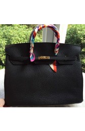 Replica Hermes Birkin 40CM Bag Black Litchi Leather BK40 Gold PY1119BH97