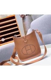 Replica Hermes Evelyne original togo leather mini Shoulder Bag H15698 Brown PY467BV51