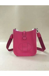 Replica Hermes Evelyne original togo leather mini Shoulder Bag H15698 rose PY452Xe44