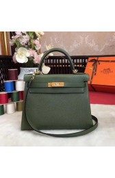 Replica Hermes Kelly 32cm Shoulder Bag TOGO Leather KY32 Green PY884BJ25