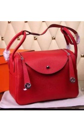 Replica Hermes Lindy 30CM Leather Shoulder Bag H0881 Red PY961DW49