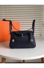 Replica Hermes Lindy Original Togo Leather Bag 5086 Black PY801Fi42