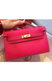 Replica Hermes MINI Kelly 22cm Tote Bag Calfskin Leather K22 Rose PY1040HU34