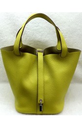 Replica Hermes Picotin Lock 22cm Bags Litchi Leather HPL1048 Lemon PY1203SV68