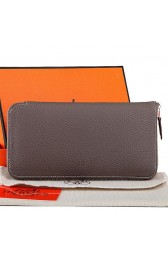 Replica Hermes Zipper Wallet Original Leather A309 Dark Gray PY2258eq83