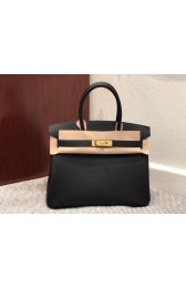 Replica Top Hermes Birkin Bag Original Epsom Leather 30CM 17825 Black PY392di41