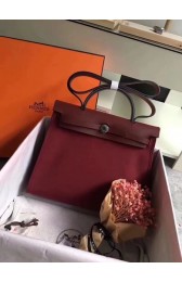 Replica Top Hermes Herbag 31CM Original Canvas Leather & Calfskin 45987 Wine PY822Cq58