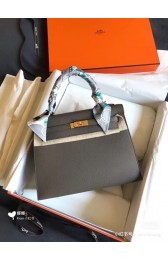 Replica Top Hermes Original Epsom Leather KEL2578 dark grey PY360Il23