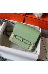 Replica Top Hermes Roulis 19cm Evercolor 9D H9003 light green&Silver PY140Cq58