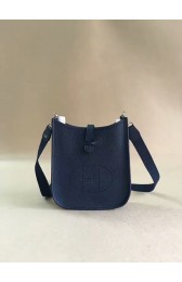 Top Hermes Evelyne original togo leather mini Shoulder Bag H15698 dark blue PY448tM58